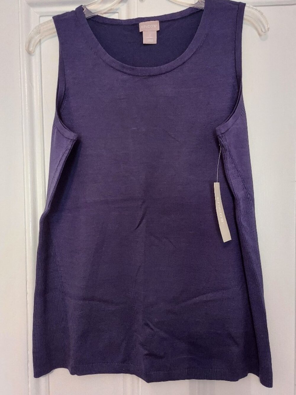 NWT Chico's Sweater Knit Tank Top in Blue size 2 (12/14)